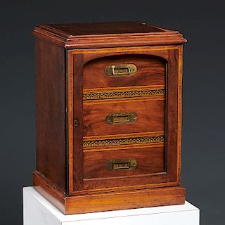 English mahogany inlaid collector's chest