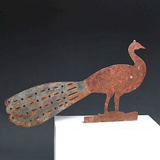 Antique peacock sheet iron weathervane