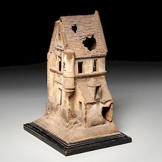 Architectural model of a dilapidated building