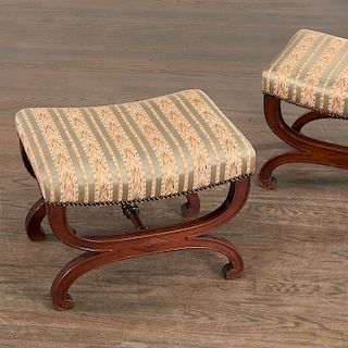 Pair Regency style curule stools