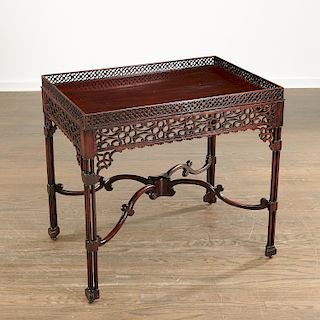 Nice Chinese Chippendale mahogany tea table