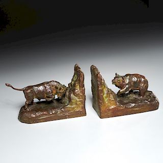 Pair Theo. B. Starr bronze bookends