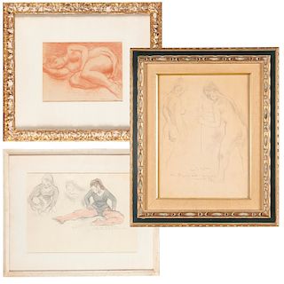 Moses Soyer, (3) drawings