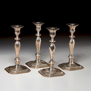 Set (4) Tiffany & Co. sterling silver candlesticks