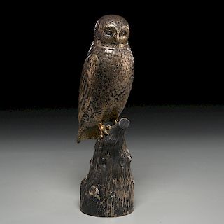 Large Continental silver owl container