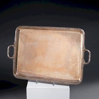 Massive French silver tray by Moutot, Paris