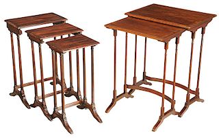 Two Sets Of Regency Style Nesting Tables