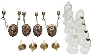 Eight Hurricane Sconces In Two Matching Sets
