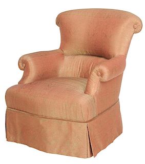 A Modern Silk Upholstered Club Chair
