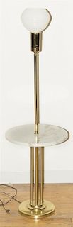An Italian Brass and Marble Floor Lamp, Height overall 53 inches.