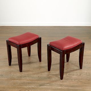 Pair Pierre Chareau (style of) French Deco stools