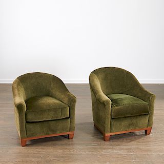Pair French Art Deco club chairs