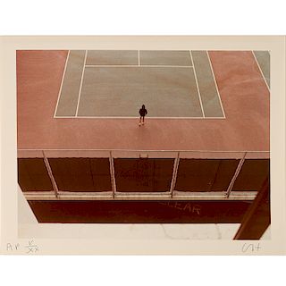 David Hockney, "Tennis Court", 1976