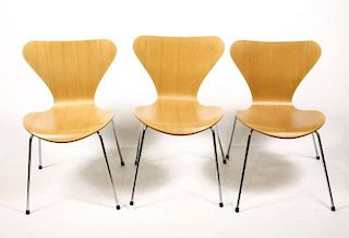 Set of 3 Fritz Hansen "Series 7" Side Chairs