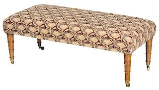 Regency Style Upholstered Needlework Bench