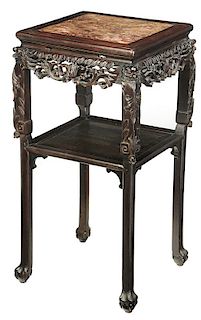 Chinese Table With Marble Insert