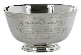 Engraved Sterling Revere Bowl