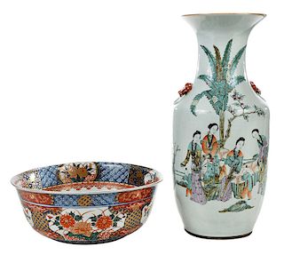 Imari Bowl and Chinese Porcelain Vase