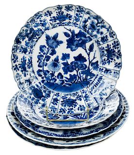 Five Chinese Export Kraakware Plates