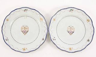 Pair of Chi'en Lung Chinese Export Plates, c. 1780