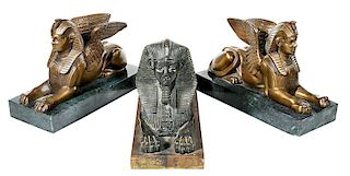 Three Grand Tour Bronze Sphinx Figures