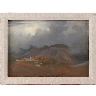 Alexandre Desgoffe, Landscape with Houses, c. 1840