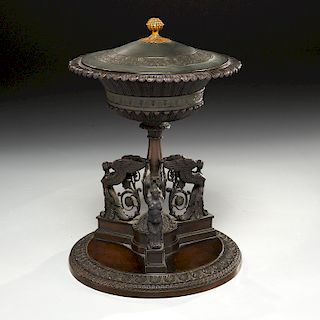 French Empire patinated bronze bonbonniere