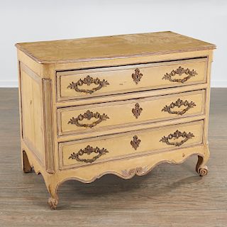 Louis XV carved and painted commode