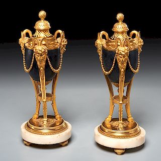 Pair fine Louis XVI Brule Parfum candlesticks