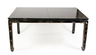 Chinese Black Lacquered Dining Table