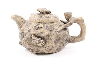 Unique Large Yixing Teapot, Dragon & Tree Motif