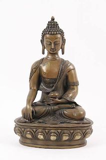 Chinese Bronze Figure of Seated Buddha