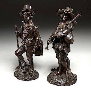Emile Victor Blavier, (2) bronze figures