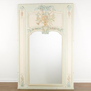 Large Louis XVI painted trumeau mirror