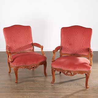 Pair Louis XV style fauteuils a la Reine