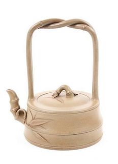 Bamboo Motif Yixing Zisha Teapot, Chinese