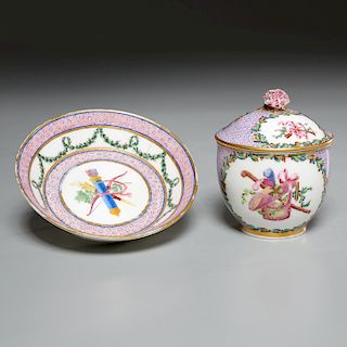 Vincennes/Sevres porcelain covered bowl and stand