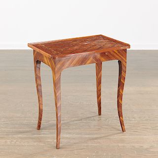 French petit parquetry inlaid ladies writing table