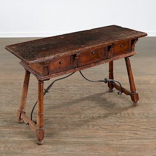 Spanish Baroque style three-drawer table