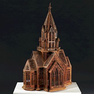 Large Gothic style cathedral form birdcage