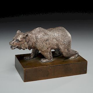 Russian silvered bronze bear