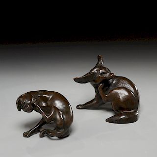 (2) Continental animalier bronzes