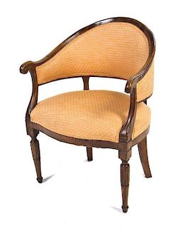 A Provincial Style Walnut Bergere, Height 33 inches.