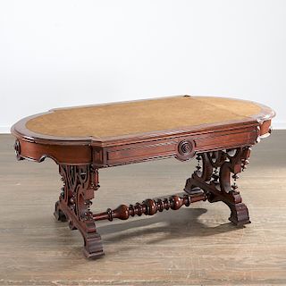European Aesthetic walnut library table