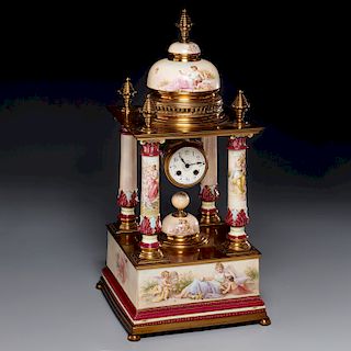 Monumental Royal Vienna painted porcelain clock