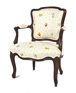A Louis XV Style Fauteuil, Height 31 inches.