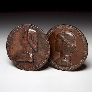 (2) Italian Renaissance style bronze medals