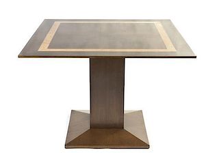 A Contemporary Pedestal Table, Height 30 1/4 x width 42 x depth 42 inches.