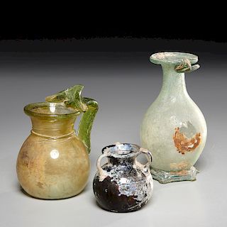 (3) ancient Phoenician and Roman glass vessels