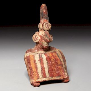Pre-Columbian Nayarit pottery seated figure